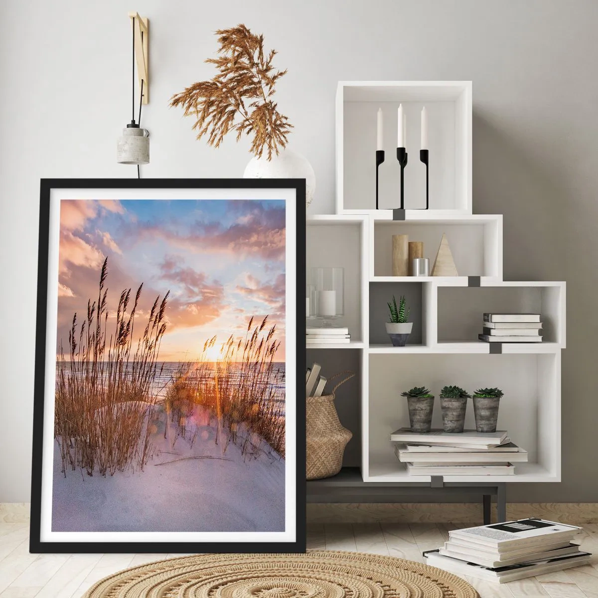 Affiche dans un cadre noir - Poster - Salutations du soleil et du vent - 40x50 cm