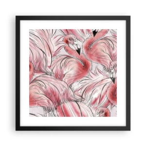 Affiche dans un cadre noir - Poster - Oiseau corps de ballet - 40x40 cm