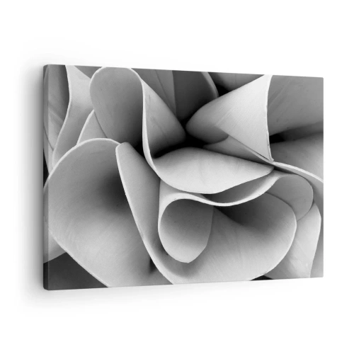 Impression sur toile - Image sur toile - Détails en noir et blanc de formes abstraites - 70x50cm - Il s'en passe dans l'espace - Décoration murale moderne pour le salon et la chambre ARTTOR
