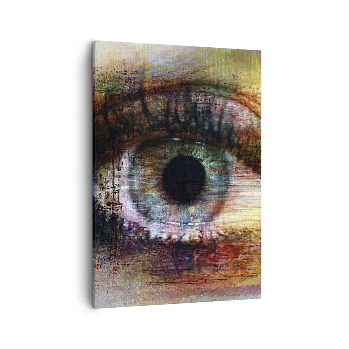 Impression sur toile - Image sur toile - Œil artistique dans l'abstraction multicolore - 50x70cm - Vous pouvez jeter un coup d'œil dans l'âme - Décoration murale moderne pour le salon et la chambre ARTTOR