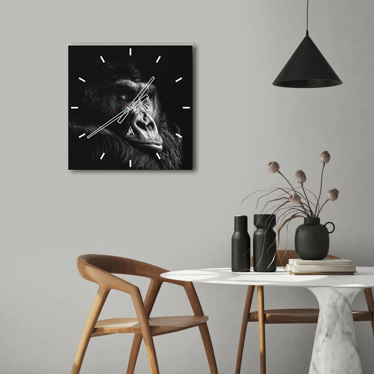 Horloge murale - Pendule murale - Et qu'est-ce que tu regardes? - 40x40 cm