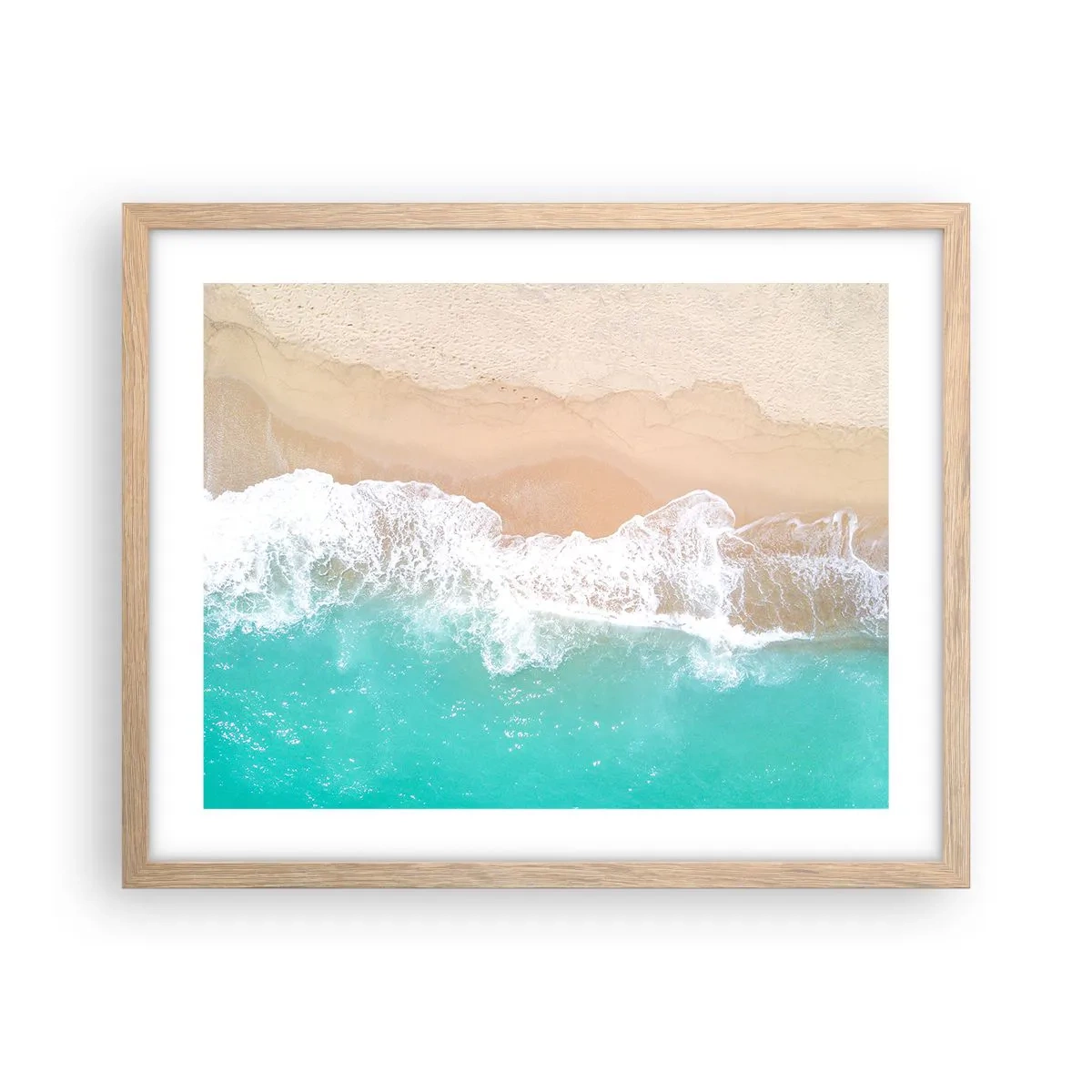 Affiche dans un chêne clair - Poster - Caresse de l'océan - 50x40 cm