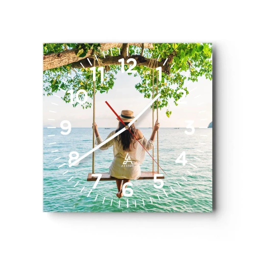Horloge murale - Pendule murale - La vie est belle - 40x40 cm