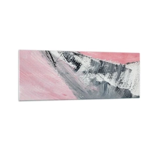 Impression sur verre - Image sur verre - Une composition abstraite dans les tons de rose et de gris. - 140x50cm - Composition assortie - Décoration murale moderne pour le salon et la chambre ARTTOR