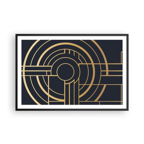 Affiche dans un cadre noir - Poster - Rotation des éléments - 91x61 cm