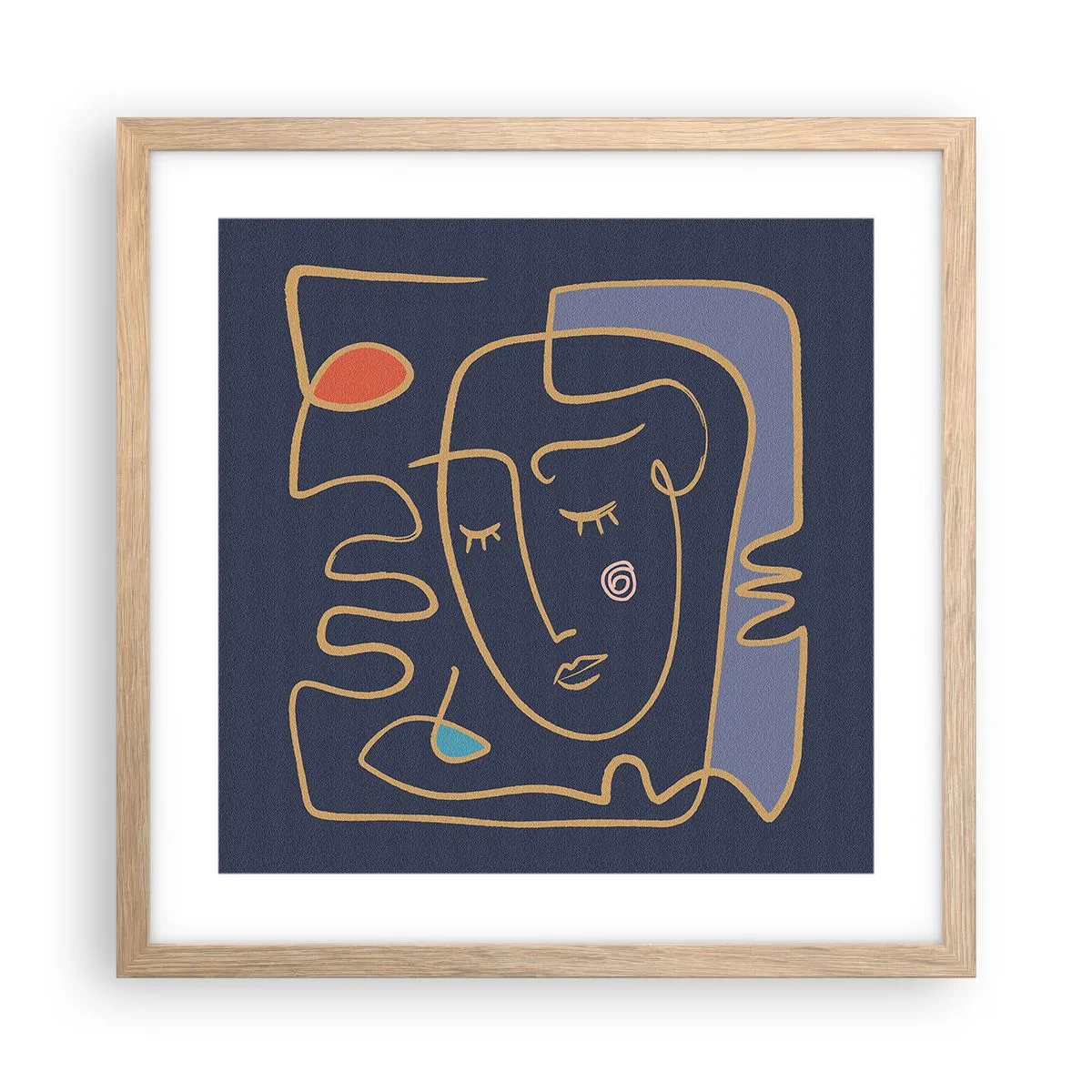 Affiche dans un chêne clair - Poster - En réflexion - 40x40 cm