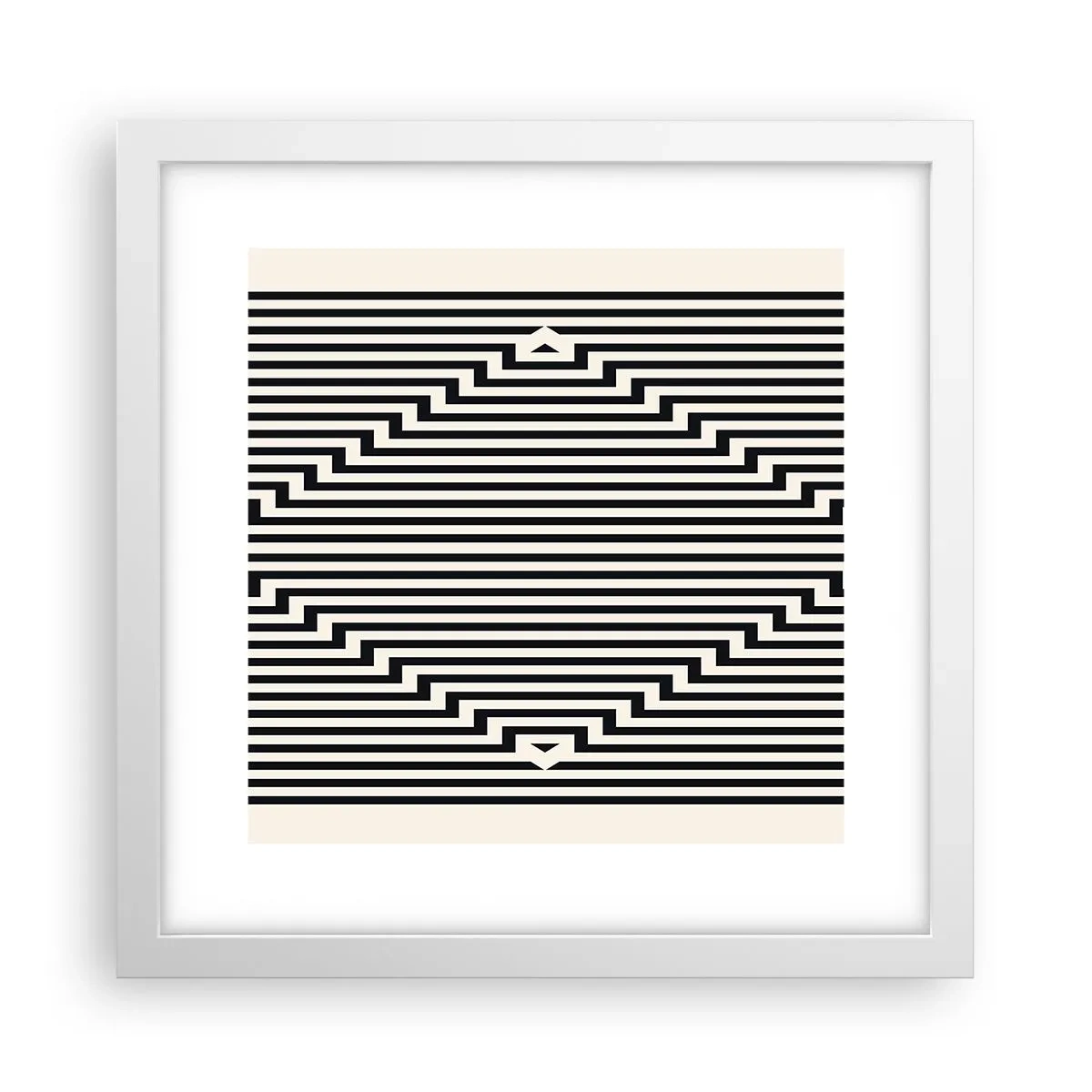 Affiche dans un cadre blanc - Poster - Illusion géométrique - 30x30 cm