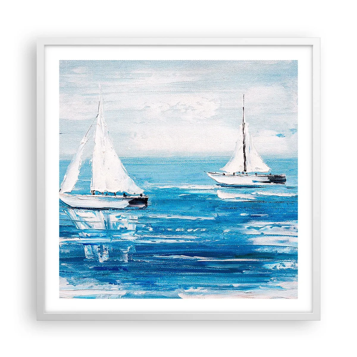 Affiche dans un cadre blanc - Poster - Avec un ami à mes côtés - 60x60 cm