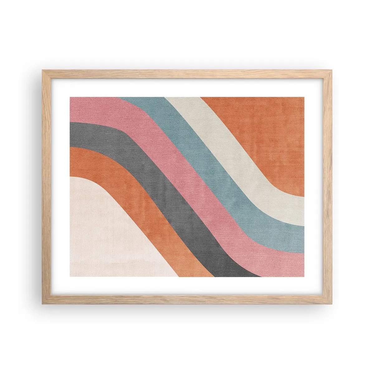 Affiche dans un chêne clair - Poster - Composition diagonale – mouvement - 50x40 cm