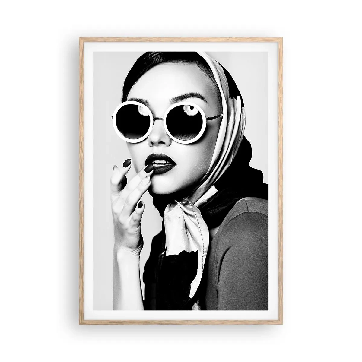 Affiche dans un chêne clair - Poster - Salutations des années 60 - 70x100 cm