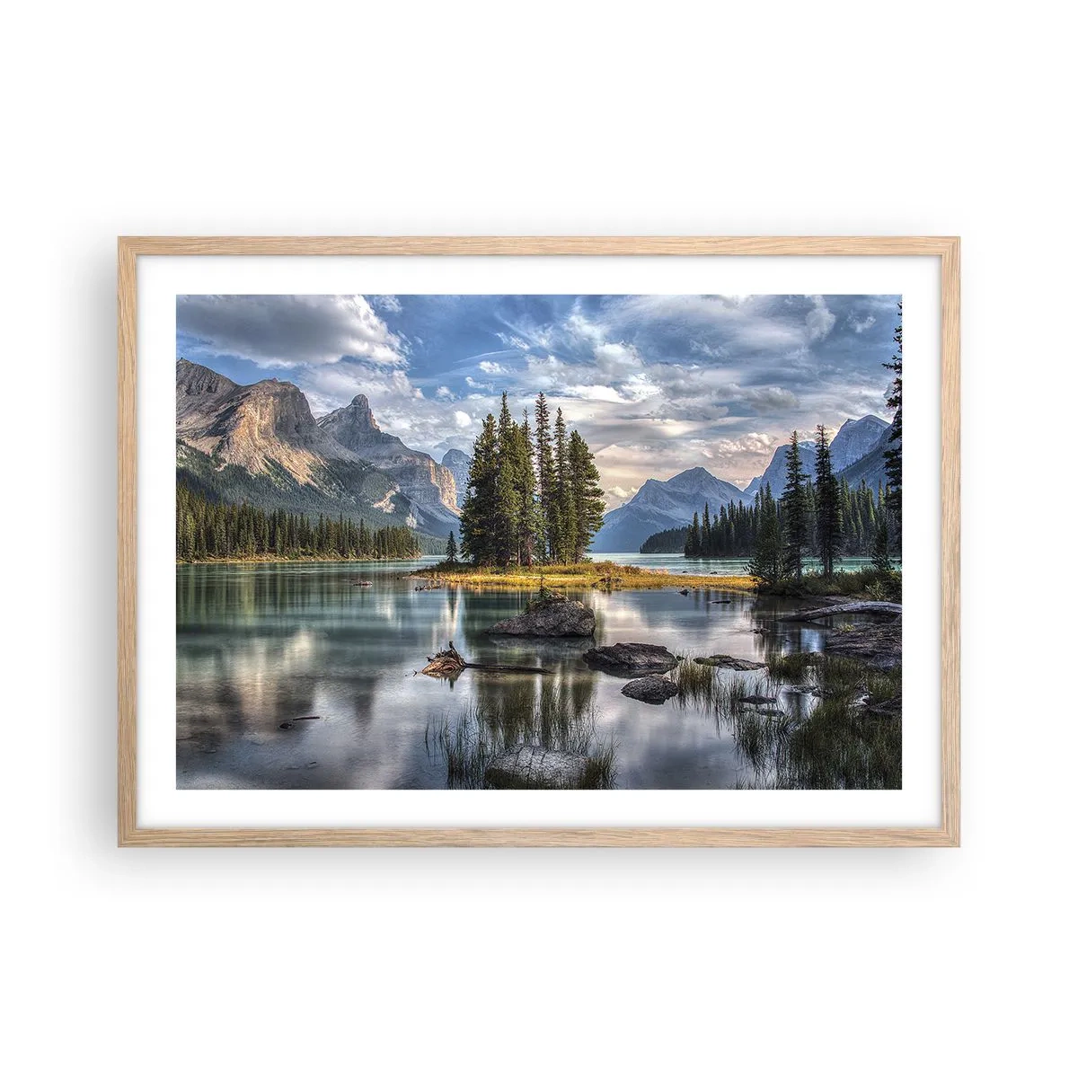 Affiche dans un chêne clair - Poster - Sous les grandes eaux claires - 70x50 cm