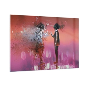 Impression sur verre - Image sur verre - Un personnage en réalité virtuelle avec une ombre diffuse - 100x70cm - Pouvez-vous regarder à l'intérieur de vous-même ? - Décoration murale moderne pour le salon et la chambre ARTTOR
