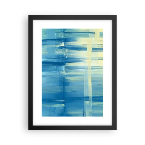 Affiche dans un cadre noir - Poster - Composition en turquoise - 30x40 cm
