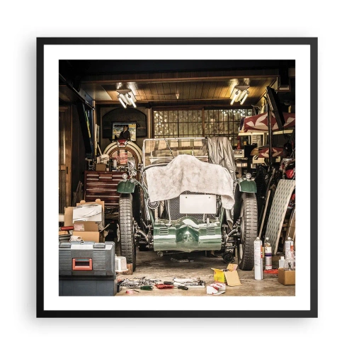 Affiche dans un cadre noir - Poster - Retour vers le passé - 60x60 cm