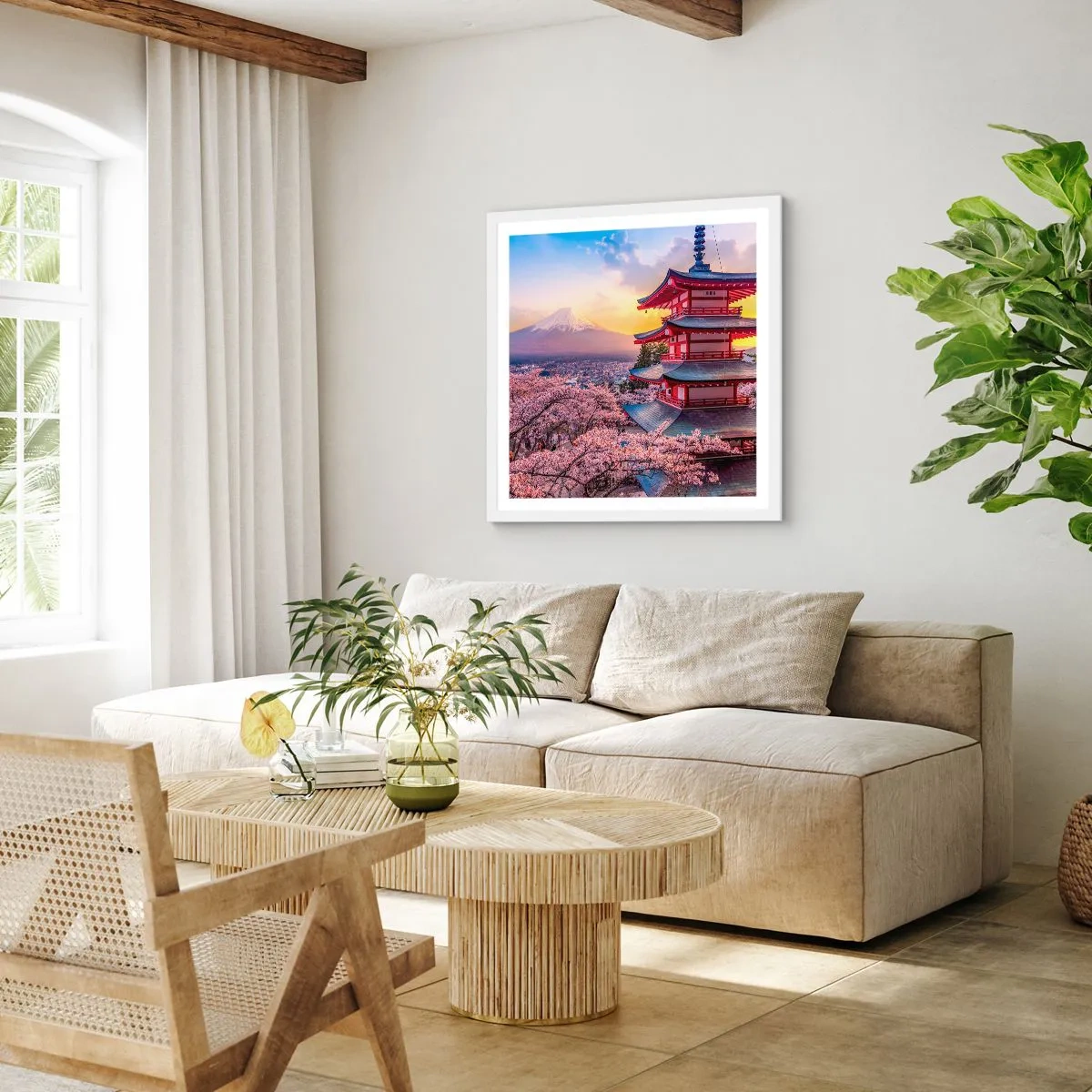 Affiche dans un cadre blanc - Poster - Essence d'âme japonnaise - 30x30 cm