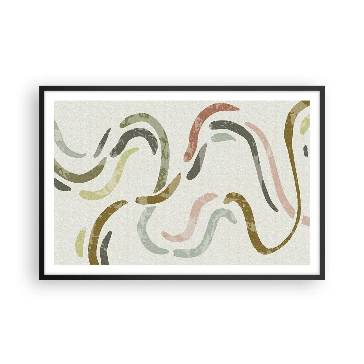 Affiche dans un cadre noir - Poster - Une joyeuse danse de l'abstraction - 91x61 cm