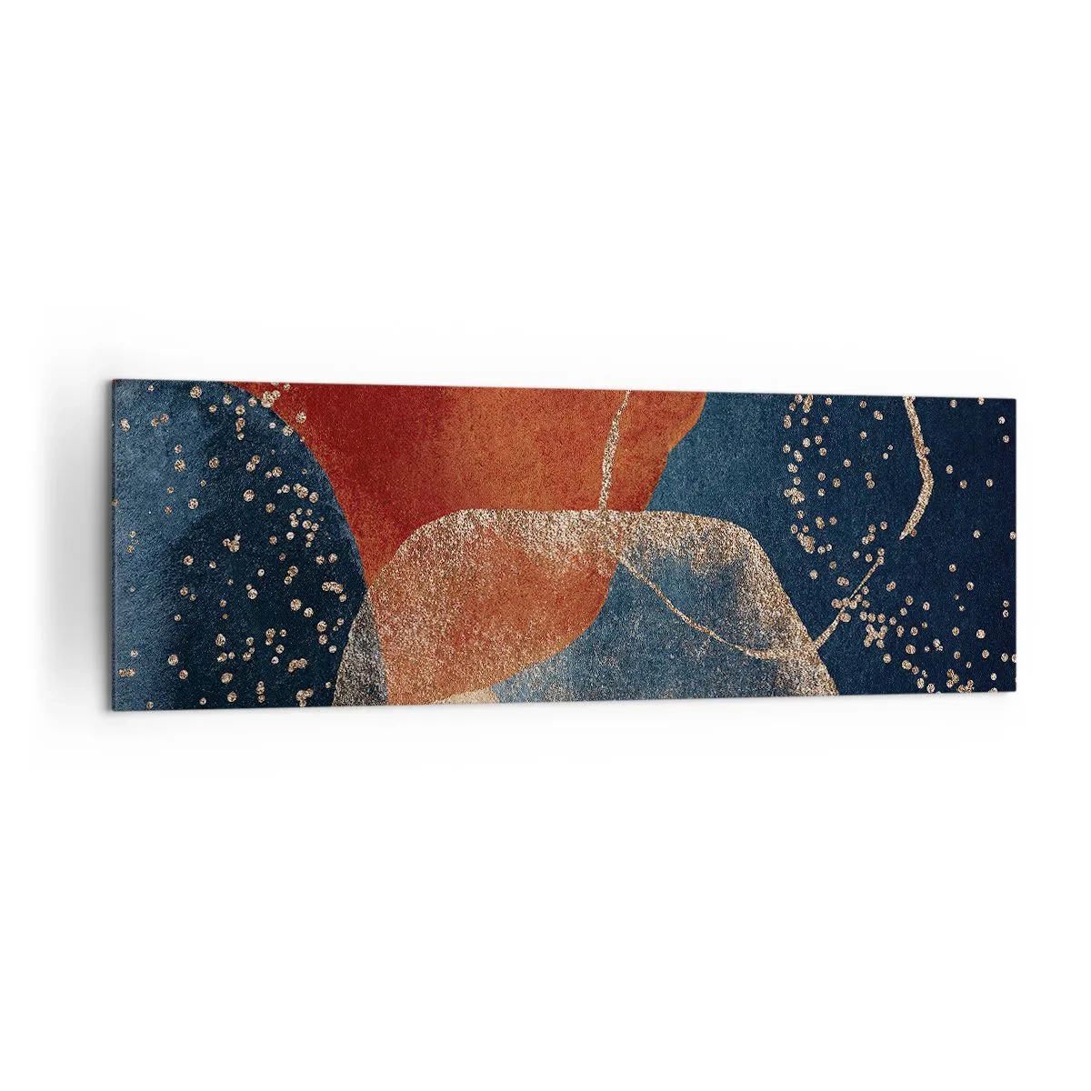 Impression sur toile - Image sur toile - Formes abstraites dans des tons de rouge et de bleu - 160x50cm - La légèreté de l'être - Décoration murale moderne pour le salon et la chambre ARTTOR