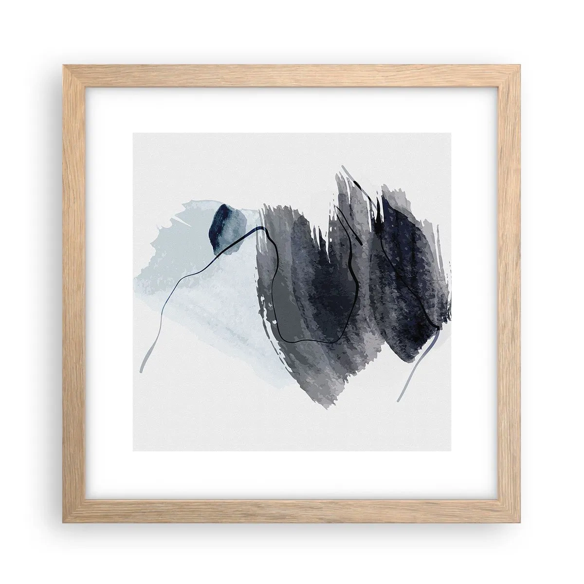 Affiche dans un chêne clair - Poster - Intensité et mouvement - 30x30 cm