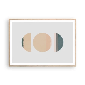 Affiche dans un chêne clair - Poster - Cercles après cercles - 100x70 cm