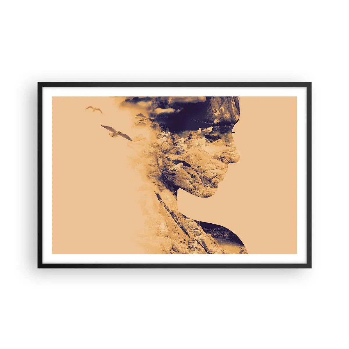 Affiche dans un cadre noir - Poster - Beauté de la nature - 91x61 cm