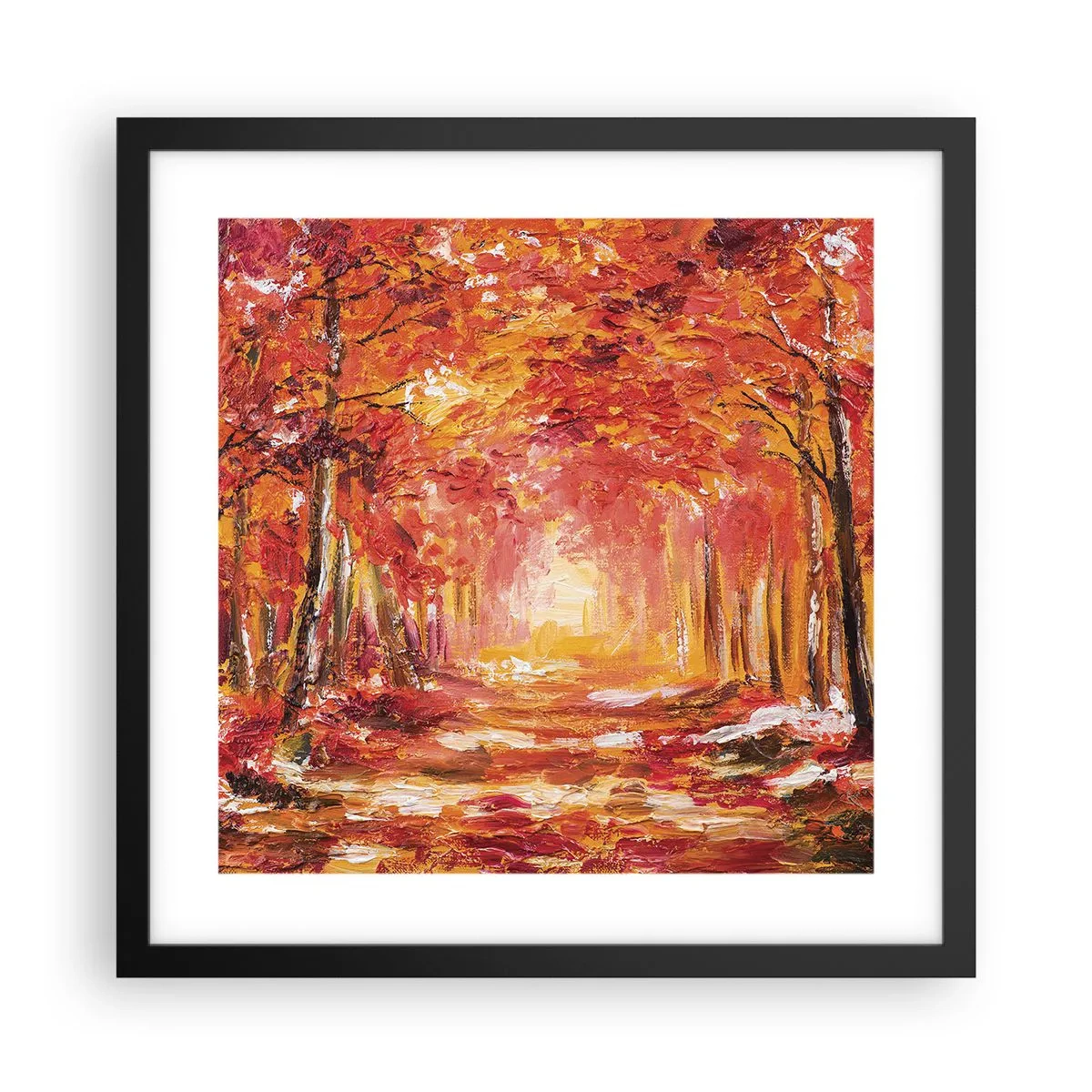 Affiche dans un cadre noir - Poster - Forêt de cuivre - 40x40 cm