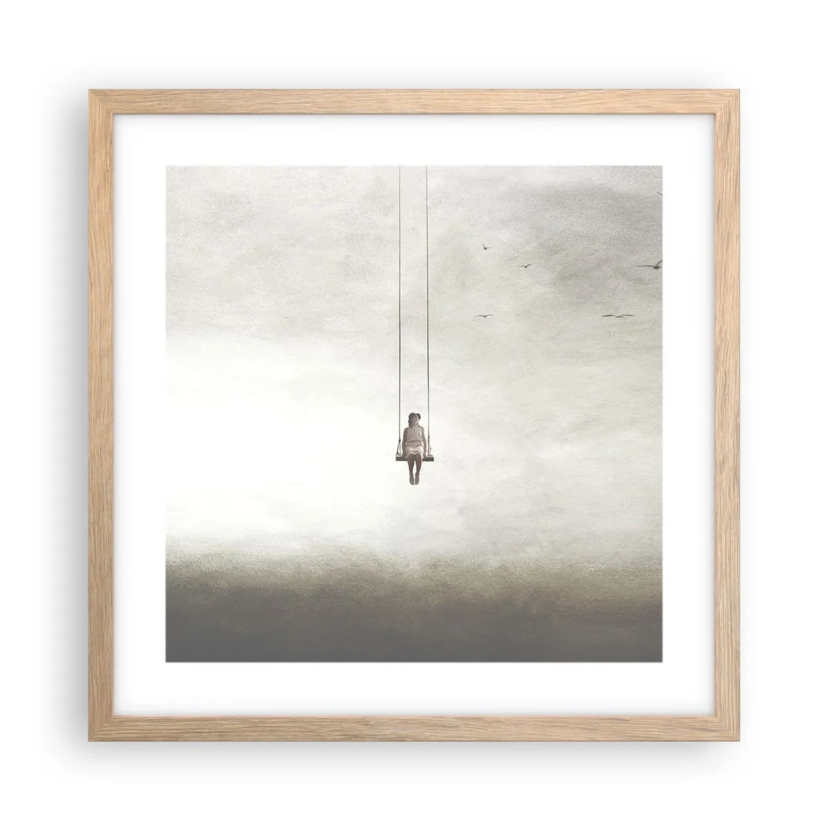 Affiche dans un chêne clair - Poster - Enfant en nous - 40x40 cm