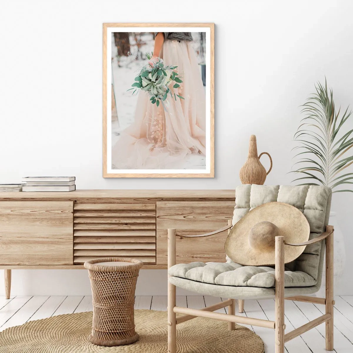 Affiche dans un chêne clair - Poster - Et il vécurent longtemps et heureux - 50x70 cm