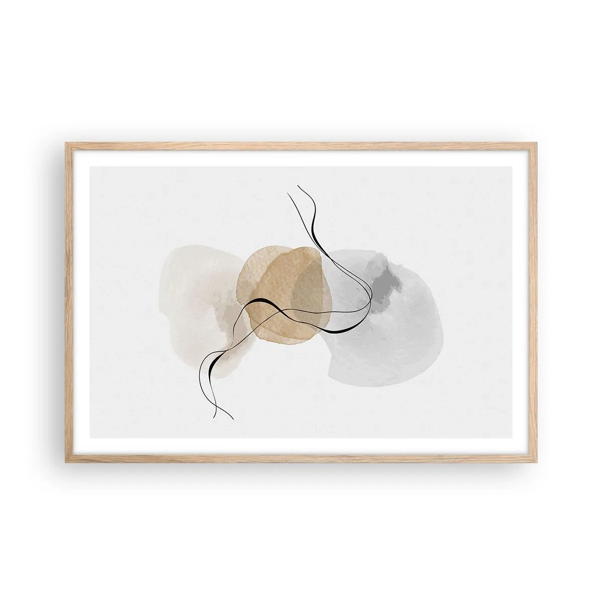 Affiche dans un chêne clair - Poster - Perles d'air - 91x61 cm