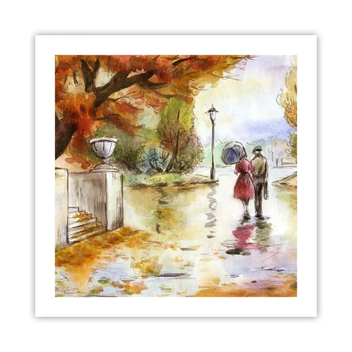 Affiche - Poster - Automne romantique dans le parc - 50x50 cm
