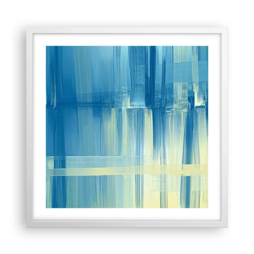 Affiche dans un cadre blanc - Poster - Composition en turquoise - 50x50 cm