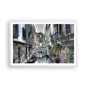 Affiche dans un cadre blanc - Poster - Pendant des siècles dans une réflexion silencieuse - 91x61 cm