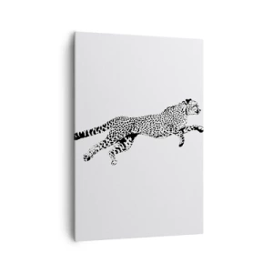 Impression sur toile - Image sur toile - Graphique minimaliste d'un guépard en mouvement - 70x100cm - Le plus rapide sur Terre - Décoration murale moderne pour le salon et la chambre ARTTOR