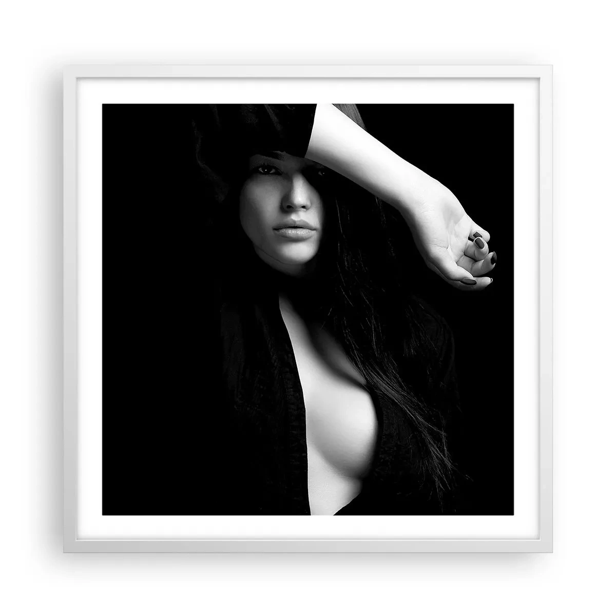 Affiche dans un cadre blanc - Poster - École de séduction - 60x60 cm