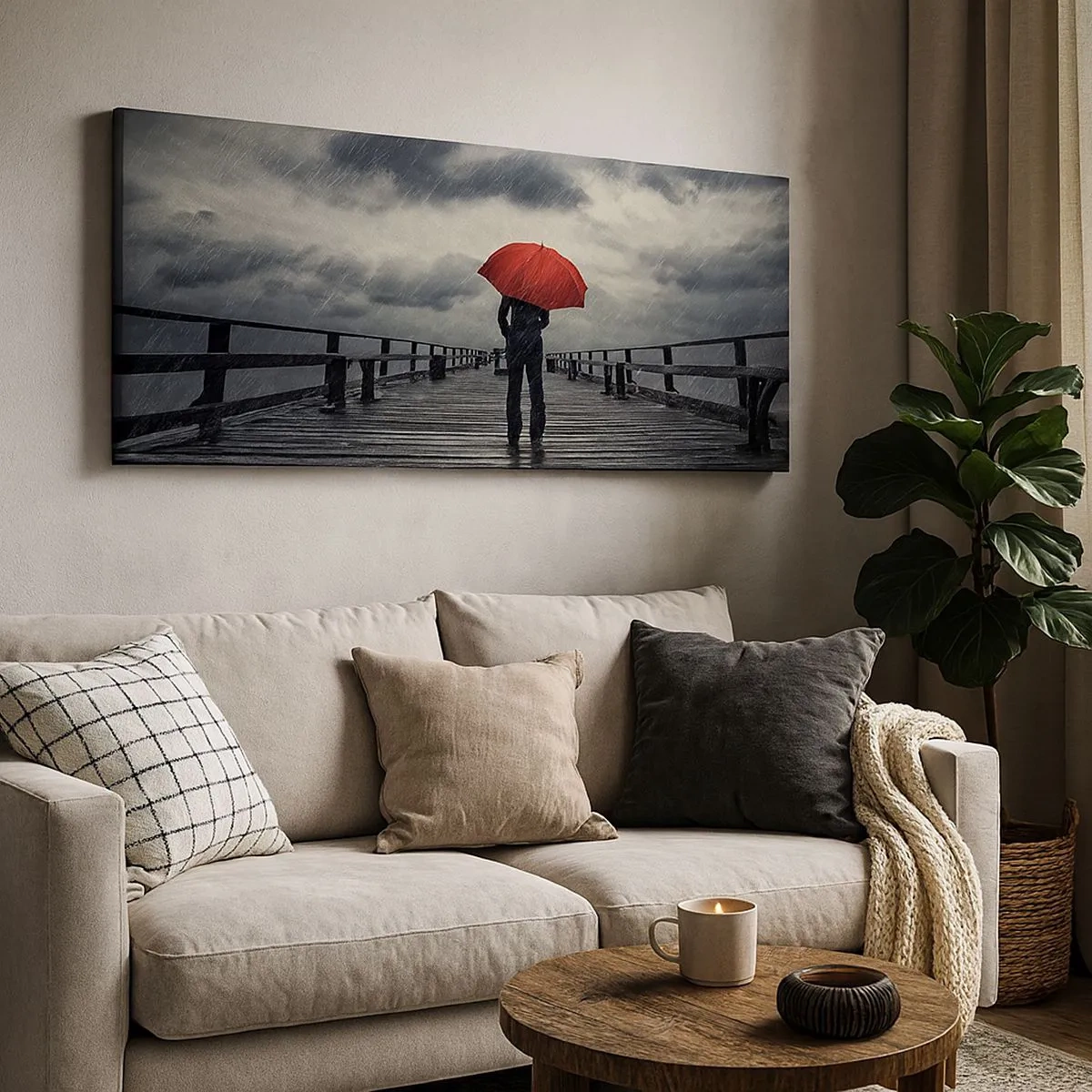 Impression sur toile - Image sur toile - Peu importe qu'il pleuve - 100x40 cm
