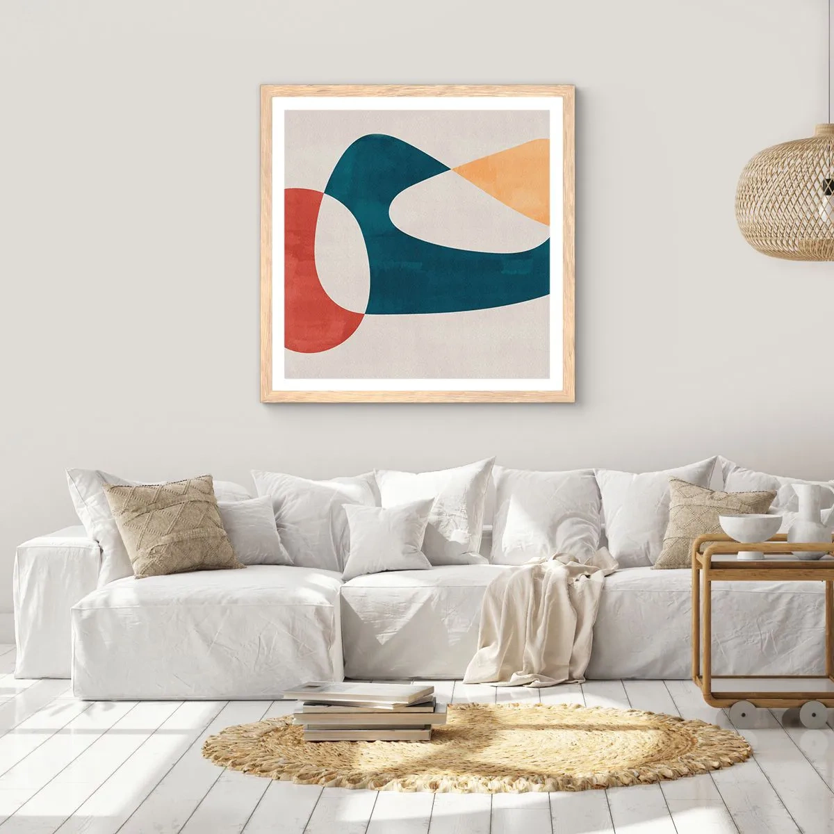 Affiche dans un chêne clair - Poster - Influences et métamorphoses - 60x60 cm