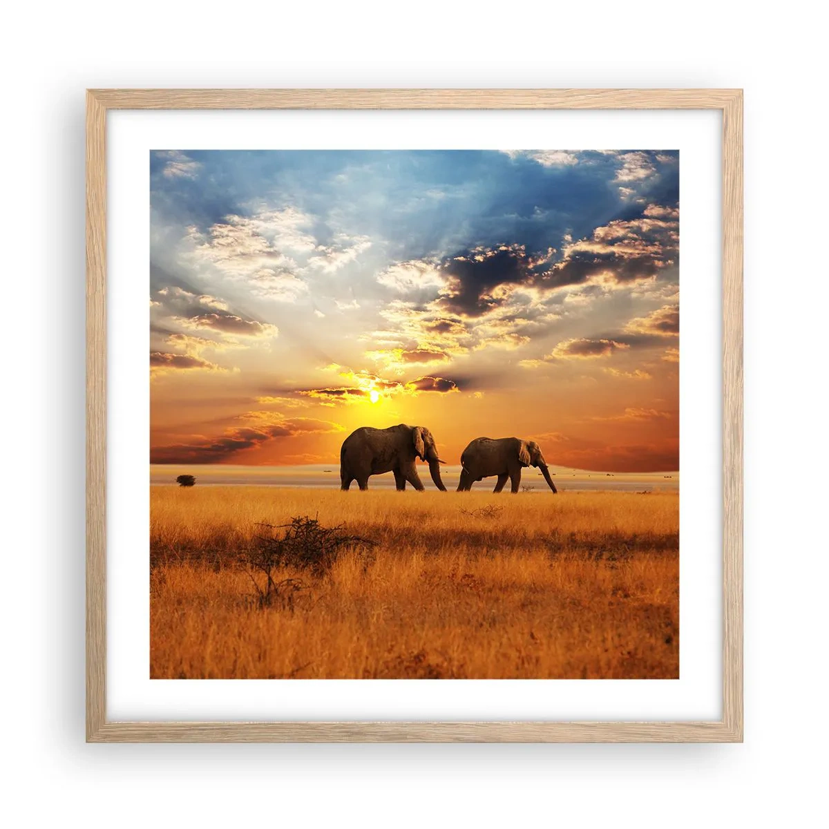 Affiche dans un chêne clair - Poster - Déambulation familliale - 50x50 cm