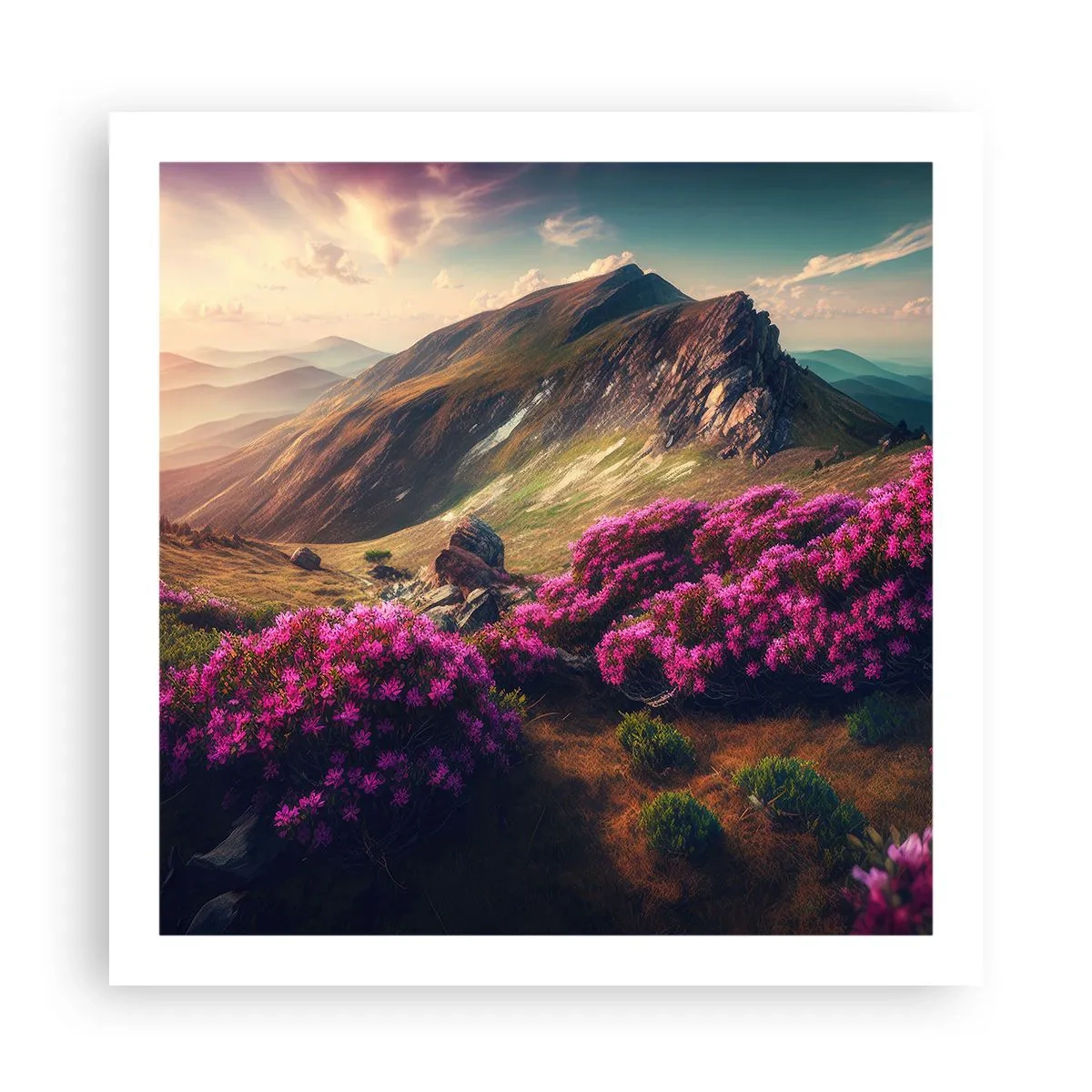 Affiche - Poster - L'été à la montagne - 60x60 cm