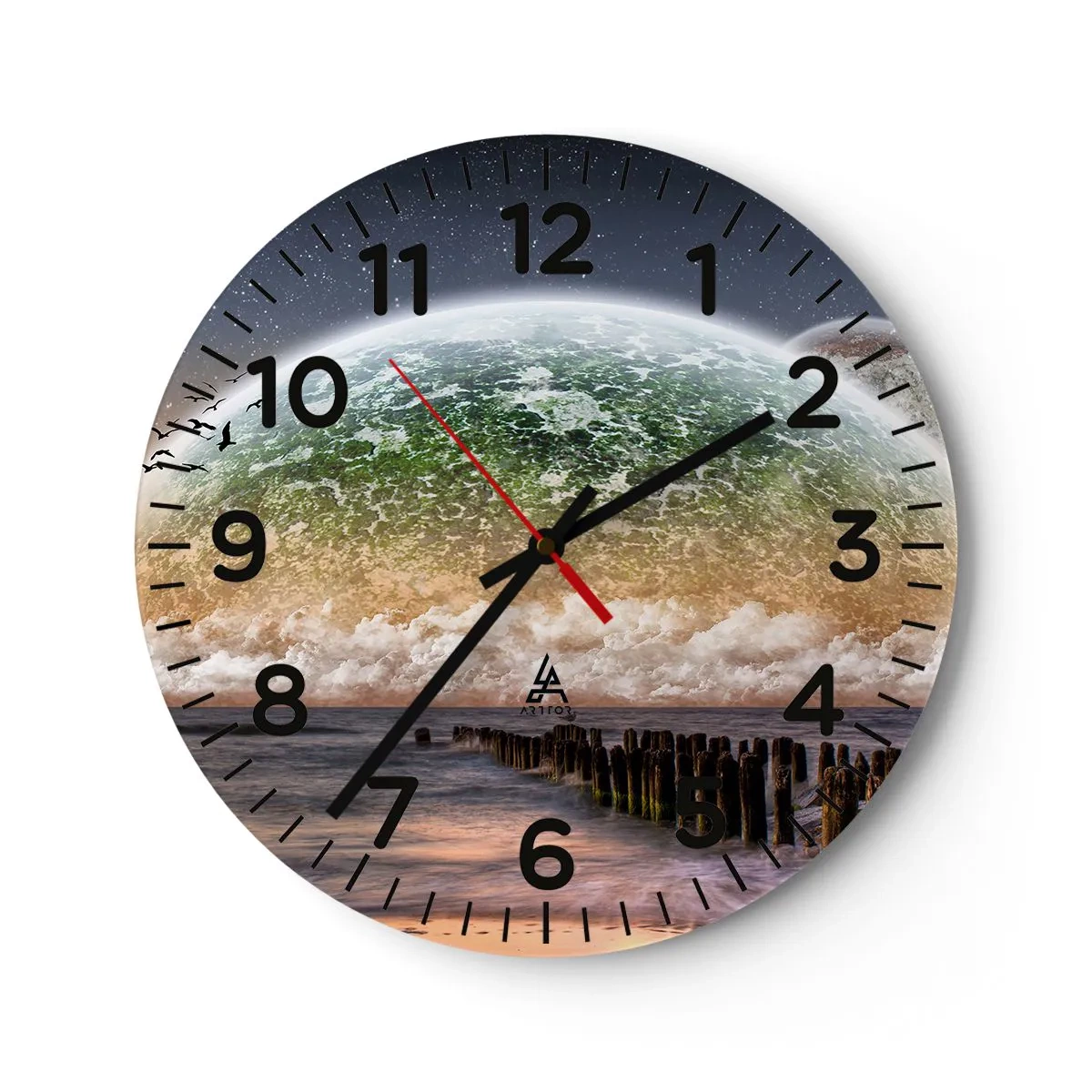 Horloge murale - Pendule murale - Et le monde est sorti de l'eau - 30x30 cm