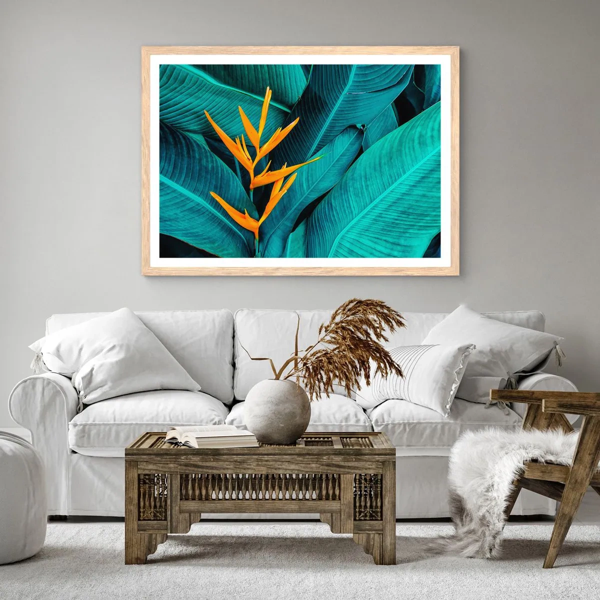 Affiche dans un chêne clair - Poster - Fleur d'Eden - 70x50 cm