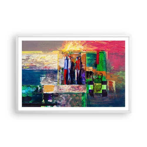 Affiche dans un cadre blanc - Poster - Relations et émotions - 91x61 cm