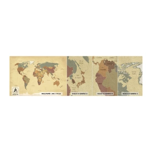 Échantillon de Papier Peint Premium Sand - Pour vous - le monde entier - Carte du monde, Continents, Voyages - 100x30 cm