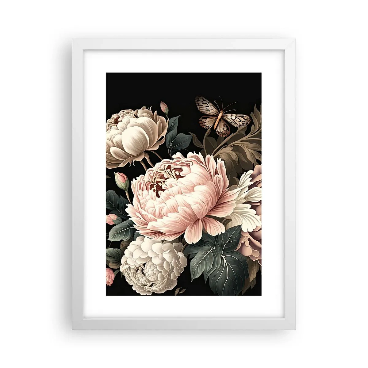 Affiche dans un cadre blanc - Poster - De style baroque - 30x40 cm