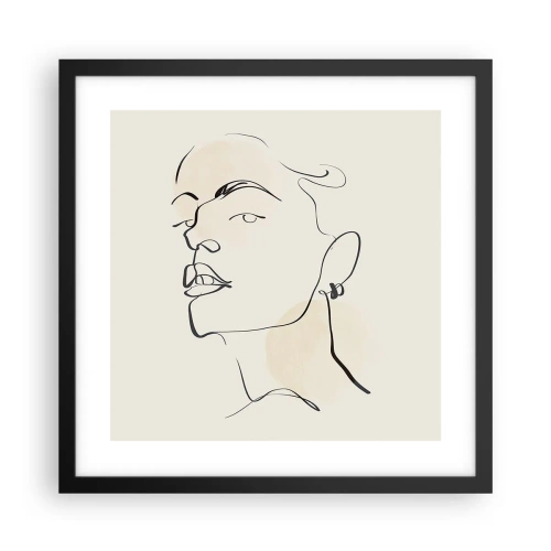 Affiche dans un cadre noir - Poster - Regard fier - 40x40 cm