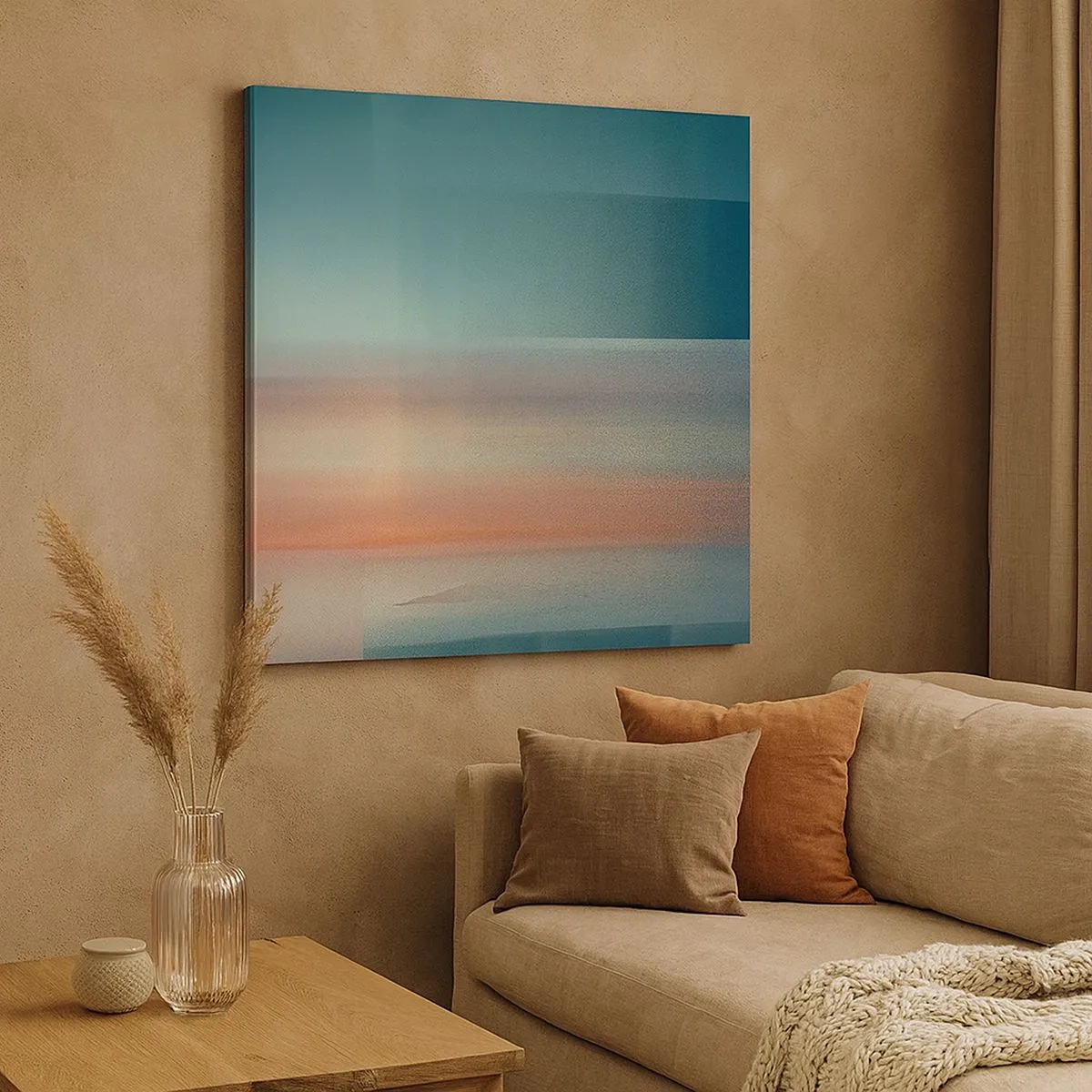 Impression sur toile - Image sur toile - Résumé : vagues de lumière - 30x30 cm