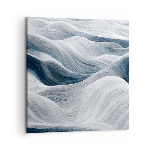 Impression sur toile - Image sur toile - Vagues blanches et bleues - 50x50 cm