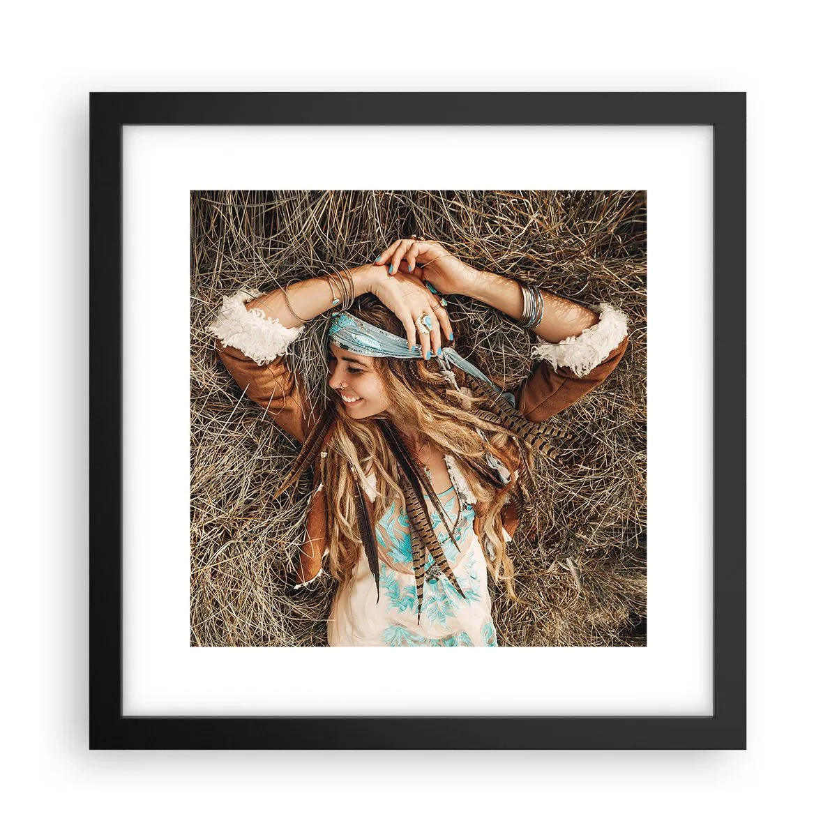 Affiche dans un cadre noir - Poster - En route vers les années d'amour - 30x30 cm