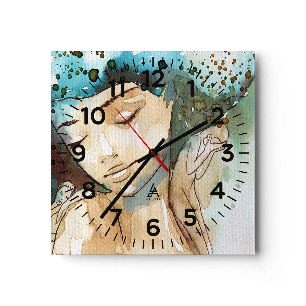 Horloge murale - Pendule murale - Lady in blue - 30x30 cm