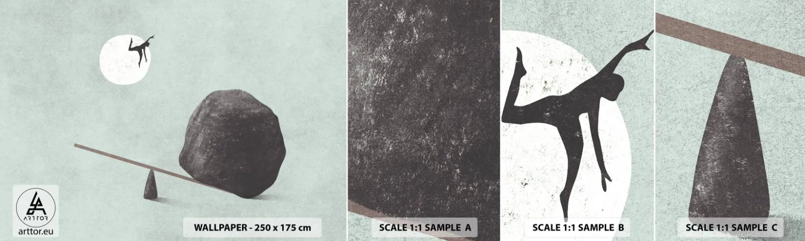 Échantillon de Papier Peint Autocollant Deluxe Sticker - Réalisation de ses rêves - Abstraction, Morceau, Homme - 100x30 cm