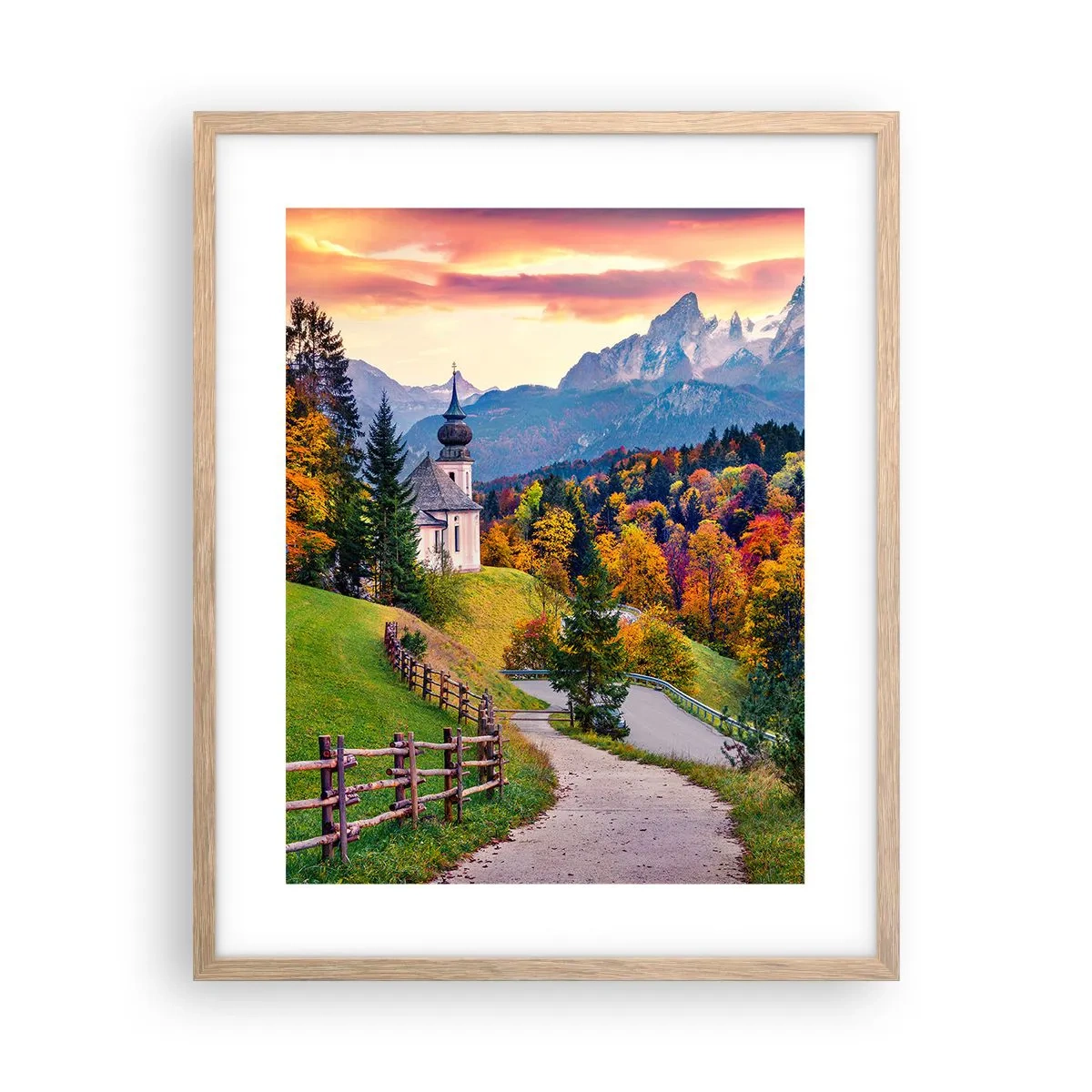 Affiche dans un chêne clair - Poster - Paysage comme peind - 40x50 cm