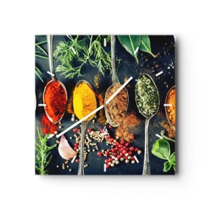 Horloge murale - Pendule murale - Magie culinaire - 40x40 cm
